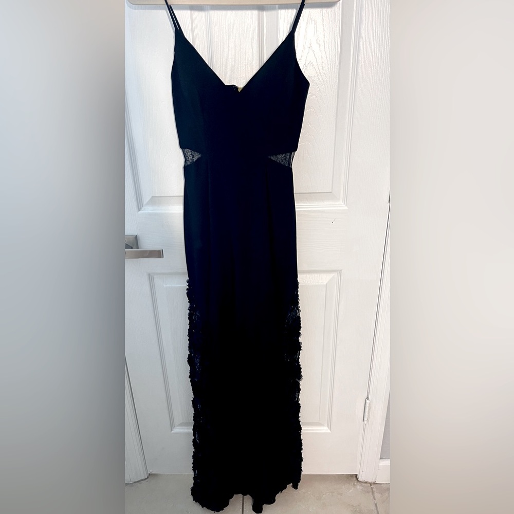 a black floral beautiful mesh dress size 2